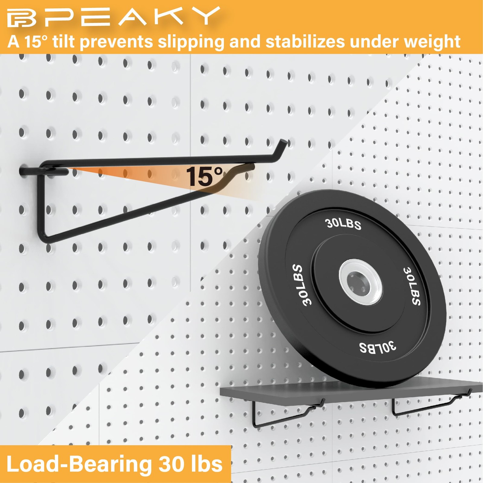 4 PCS Black Pegboard Shelf Set Versatile Wood Shelving Storage Organization