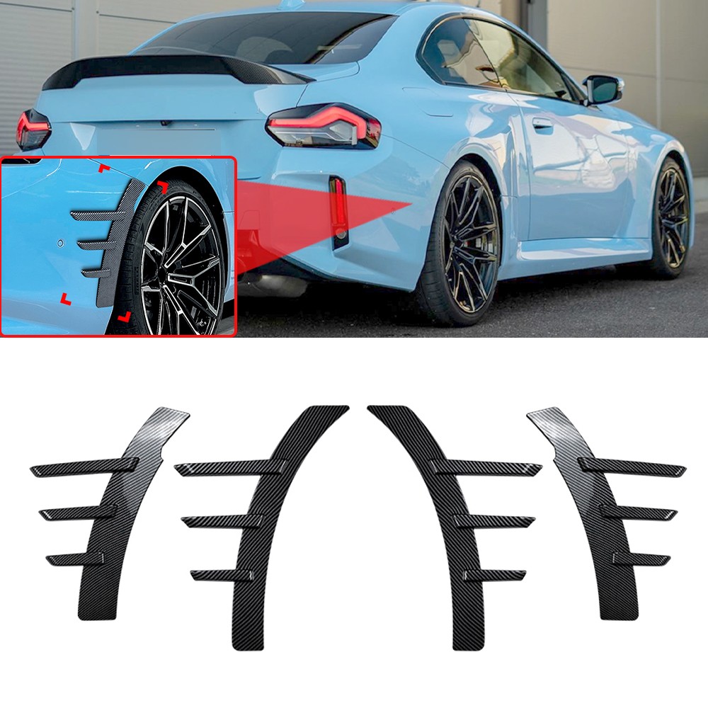 4x Fender Canards Flaps Spoiler Carbon Look For BMW 2 Series G42 M2 G87 2022+