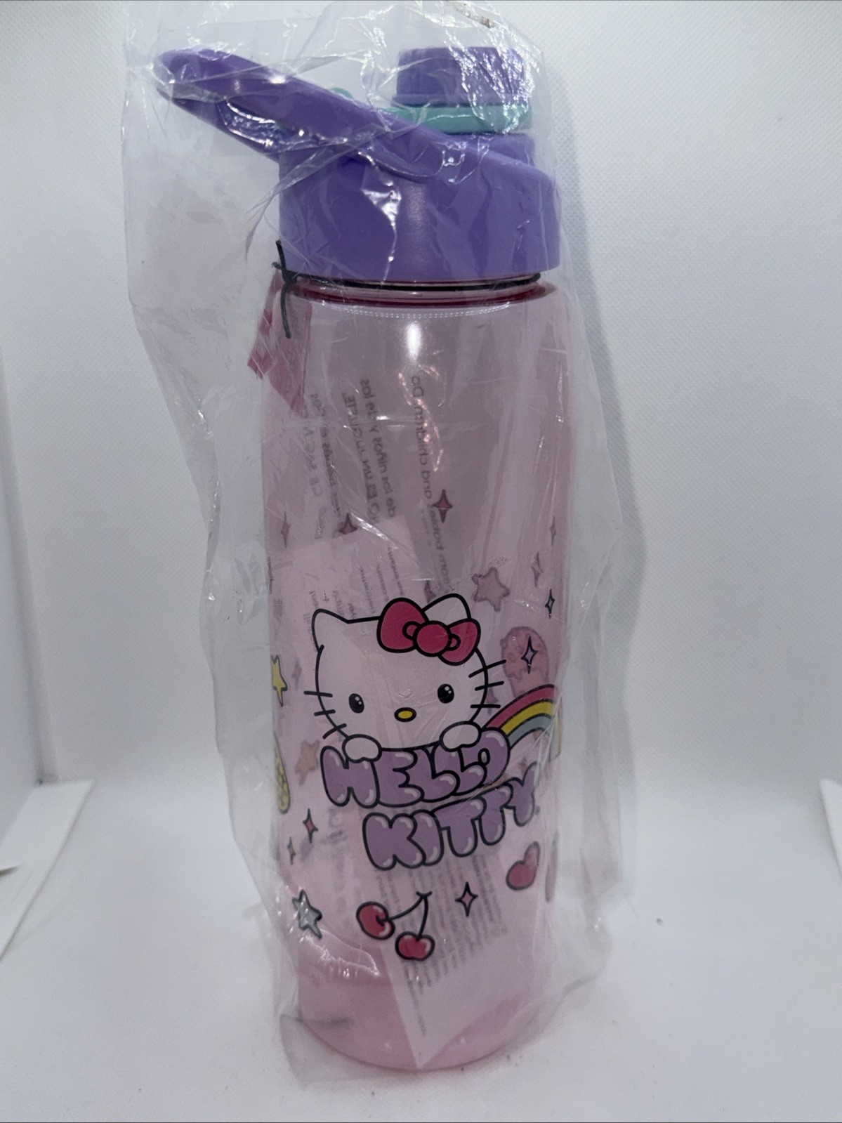 Hello Kitty Plastic Sport Bottle w Hinged Handle 28 Oz Brand New