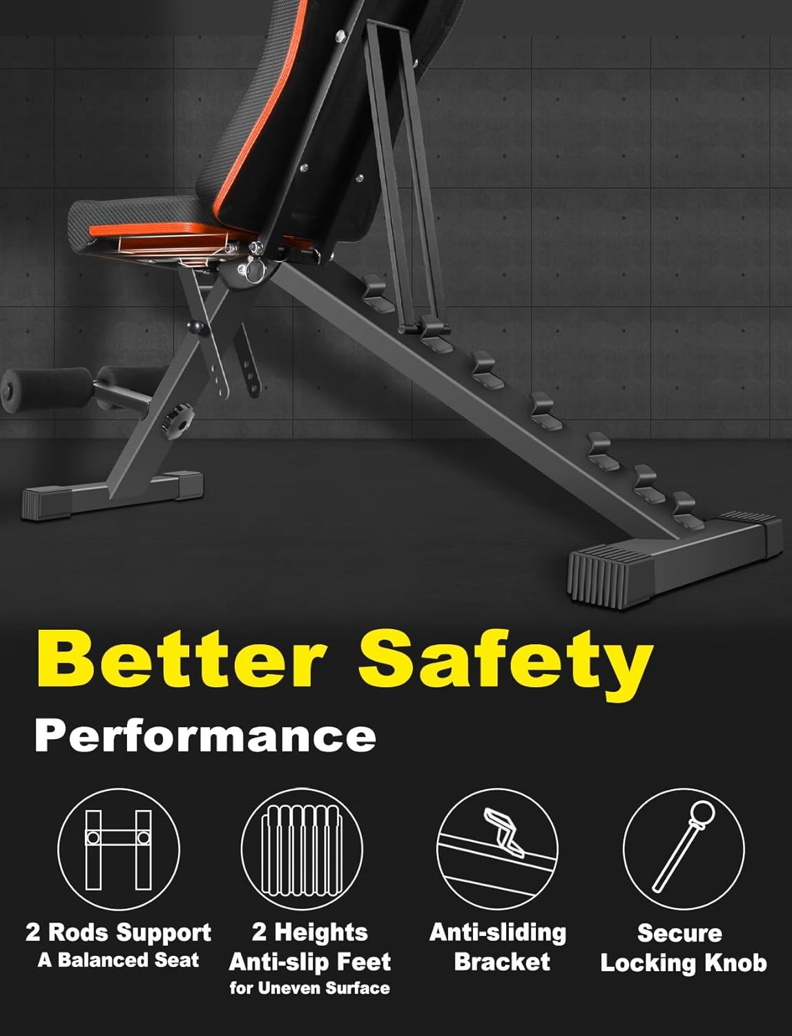 Weight Bench for Home Gym,Foldable Incline Decline Flat Workout Bench