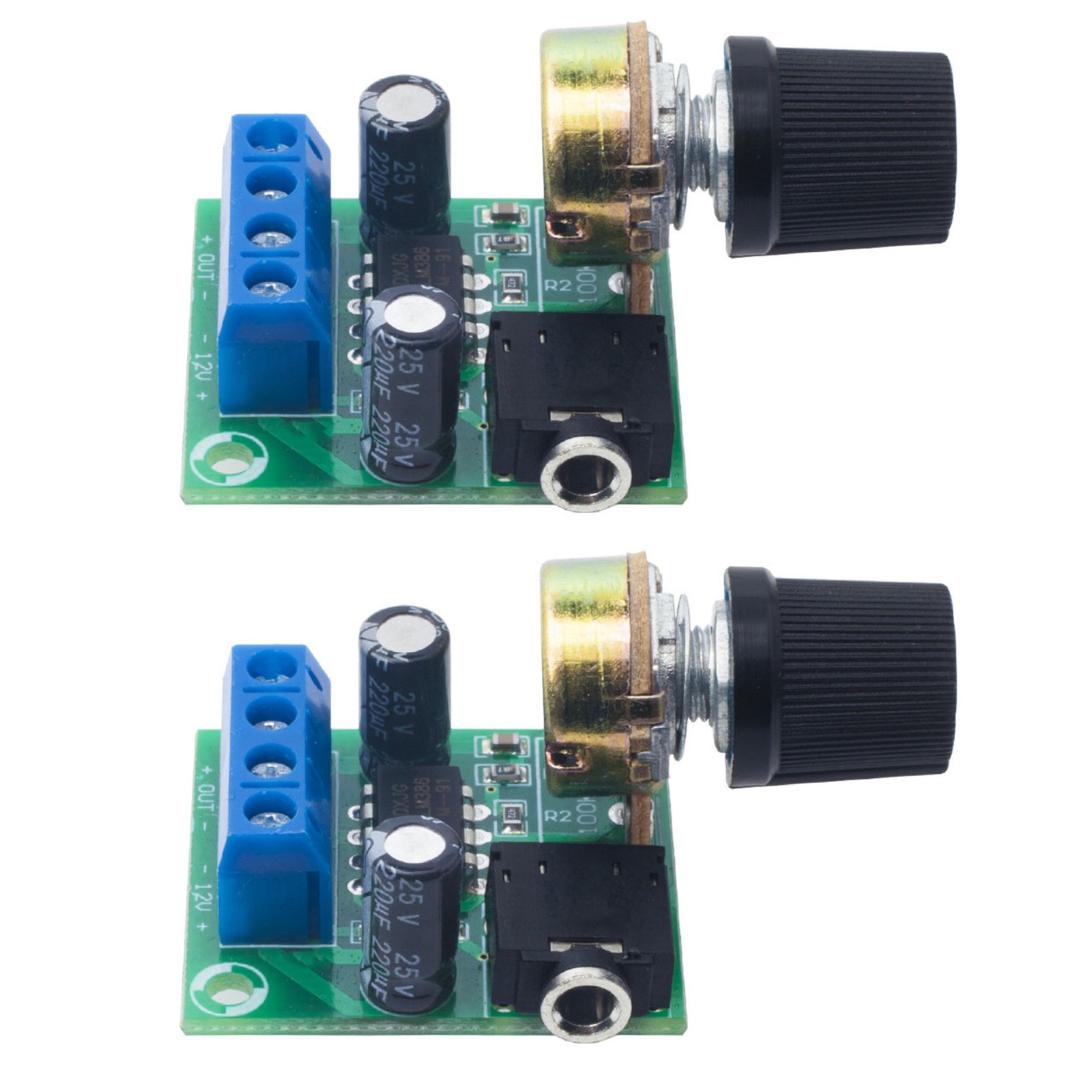2* Adjustable Volume LM386 Mini Audio Power Amplifier Board DC3~12V Module A