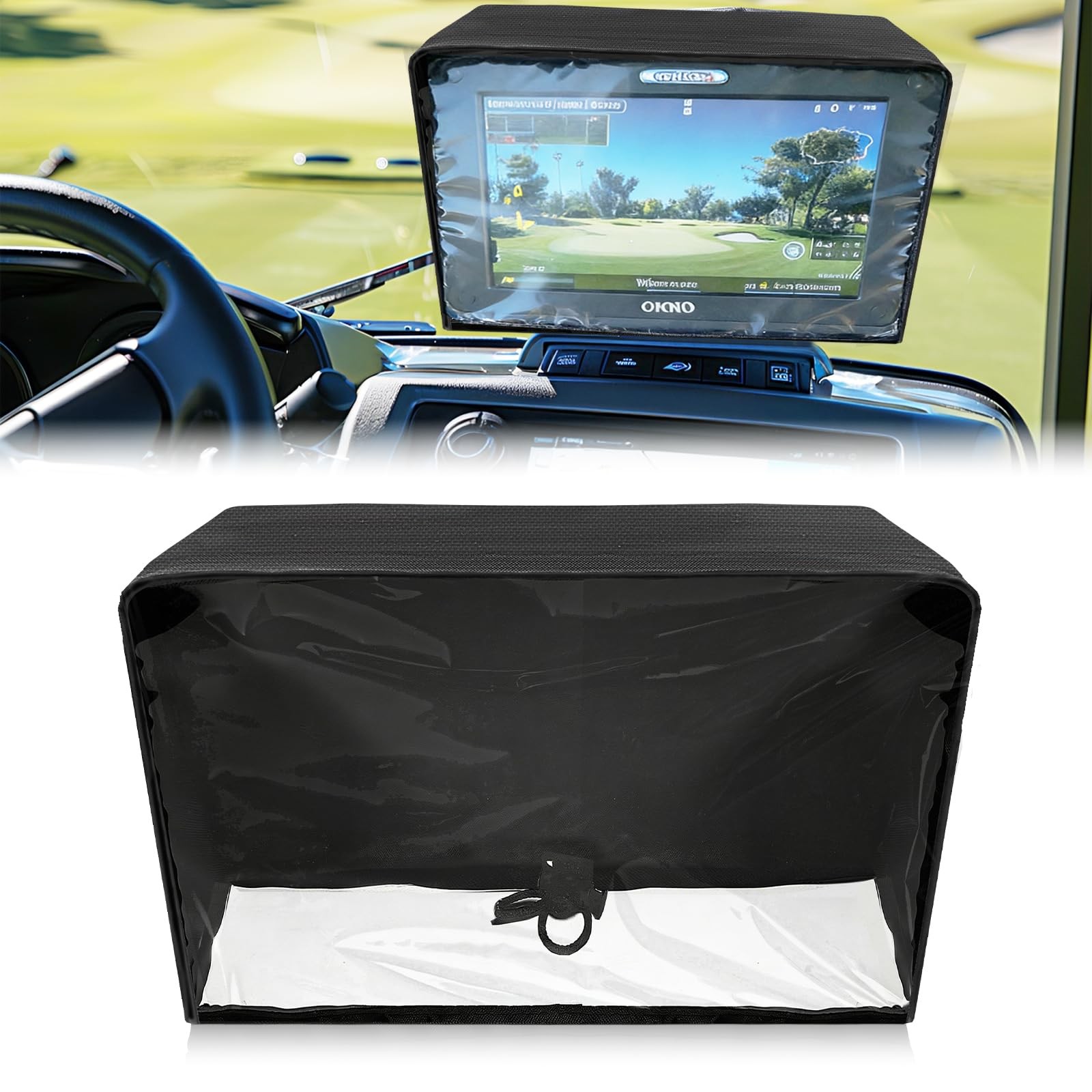 LIXOOMER Golf Cart Screen Cover for Convenient Touchscreen Use, black