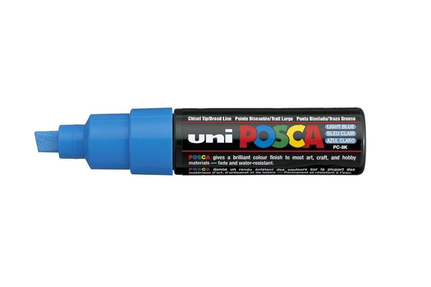 6 PCS Uni Posca PC8K Chisel Tip Marker Pen Light Blue Paint Marker
