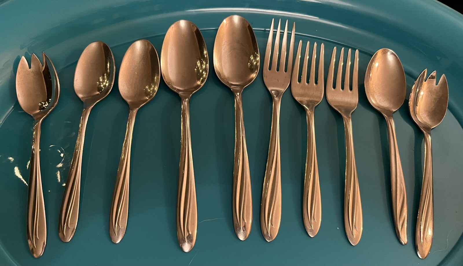 MCM International Silver DYNAMIC aka PALM LEAF Stainless Flatware 10 Pcs Variety