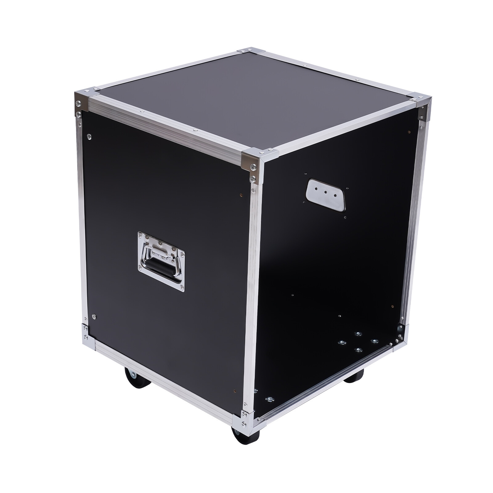 12U Rolling Server Rack With Casters - Mobile Network AV Studio Rack Black