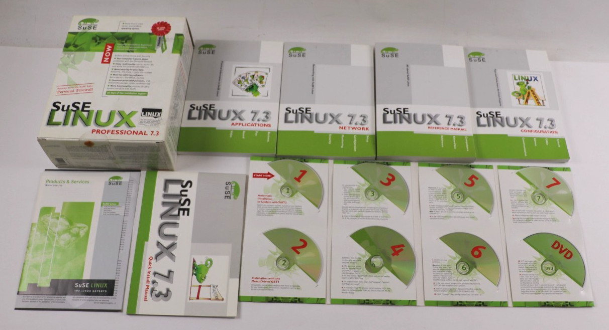 SuSE Linux 7.3 Professional 8 Disc CD Rom -