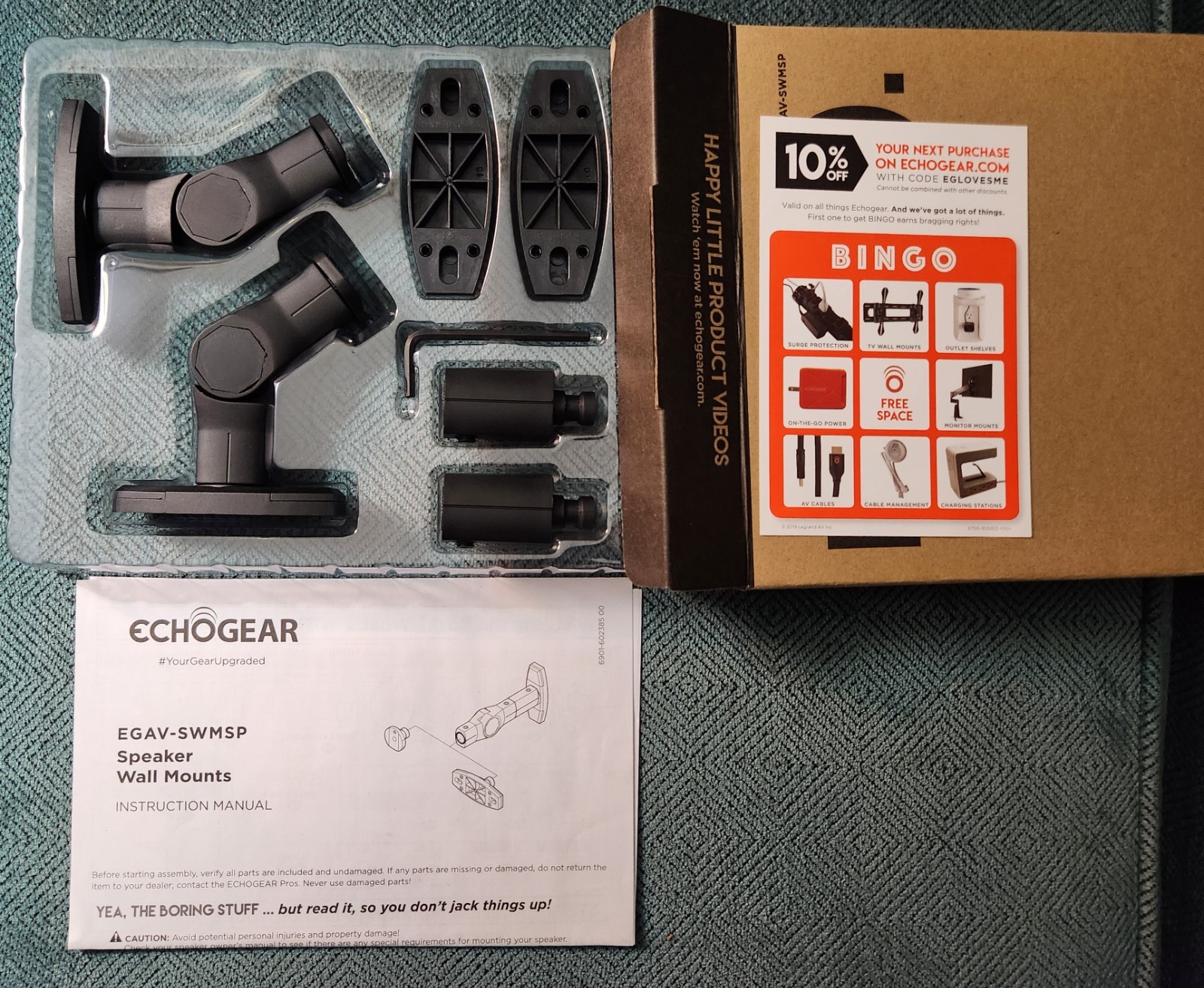 ECHOGEAR Hi Fi(VE) Speaker Wall and Ceiling Mount Pair - Universal Design