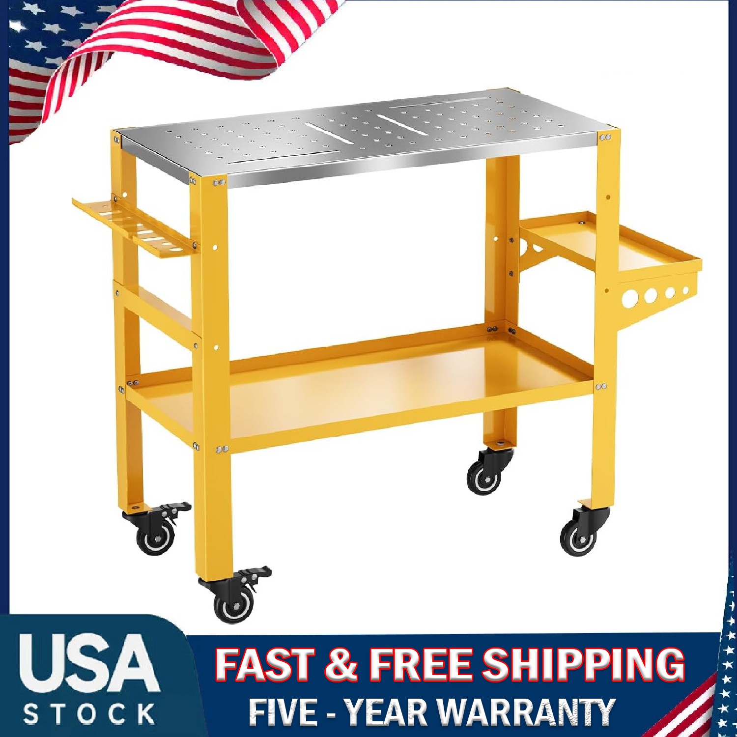 36"x18" Welding Table Workbench ,1200 lbs Capacity Welding Table Tool Rack Tray