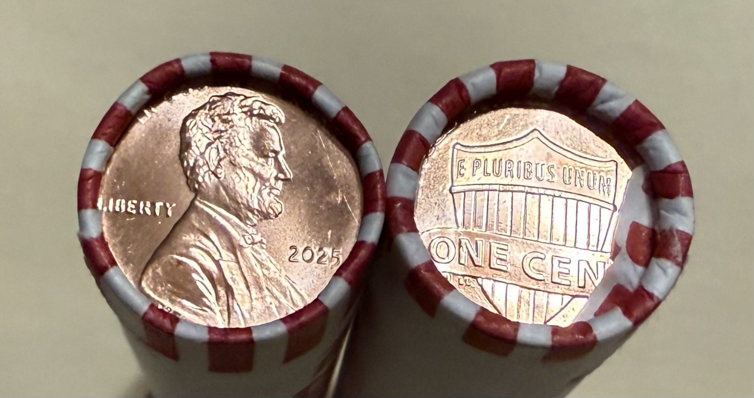 2025 P PENNY LOT OF 2 ROLLS OF 50 FROM SEALED BOX PHILADELPHIA