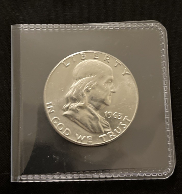 1963 Silver Franklin Half Dollar Coin