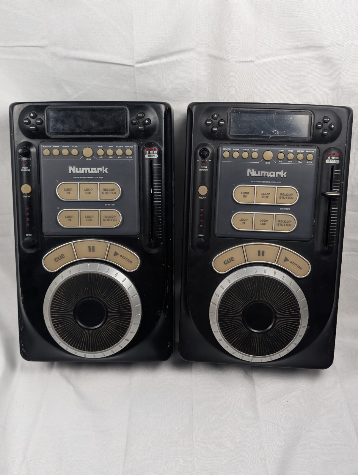 Pair Numark Axis 9 Professional DJ CD Players Tested POWERS ON