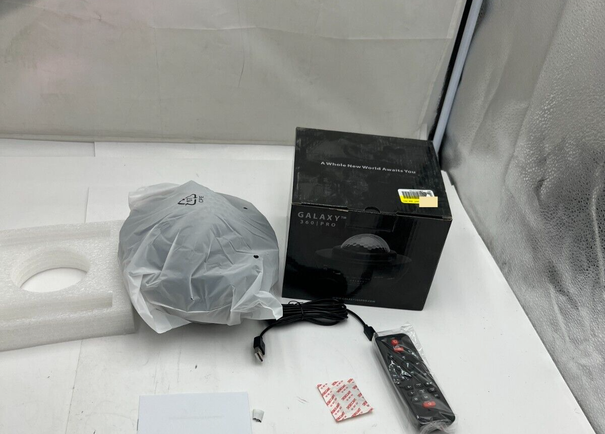Galaxy 360 Pro Projector Multi-Color Projection Built-In Speaker Bluetooth Black