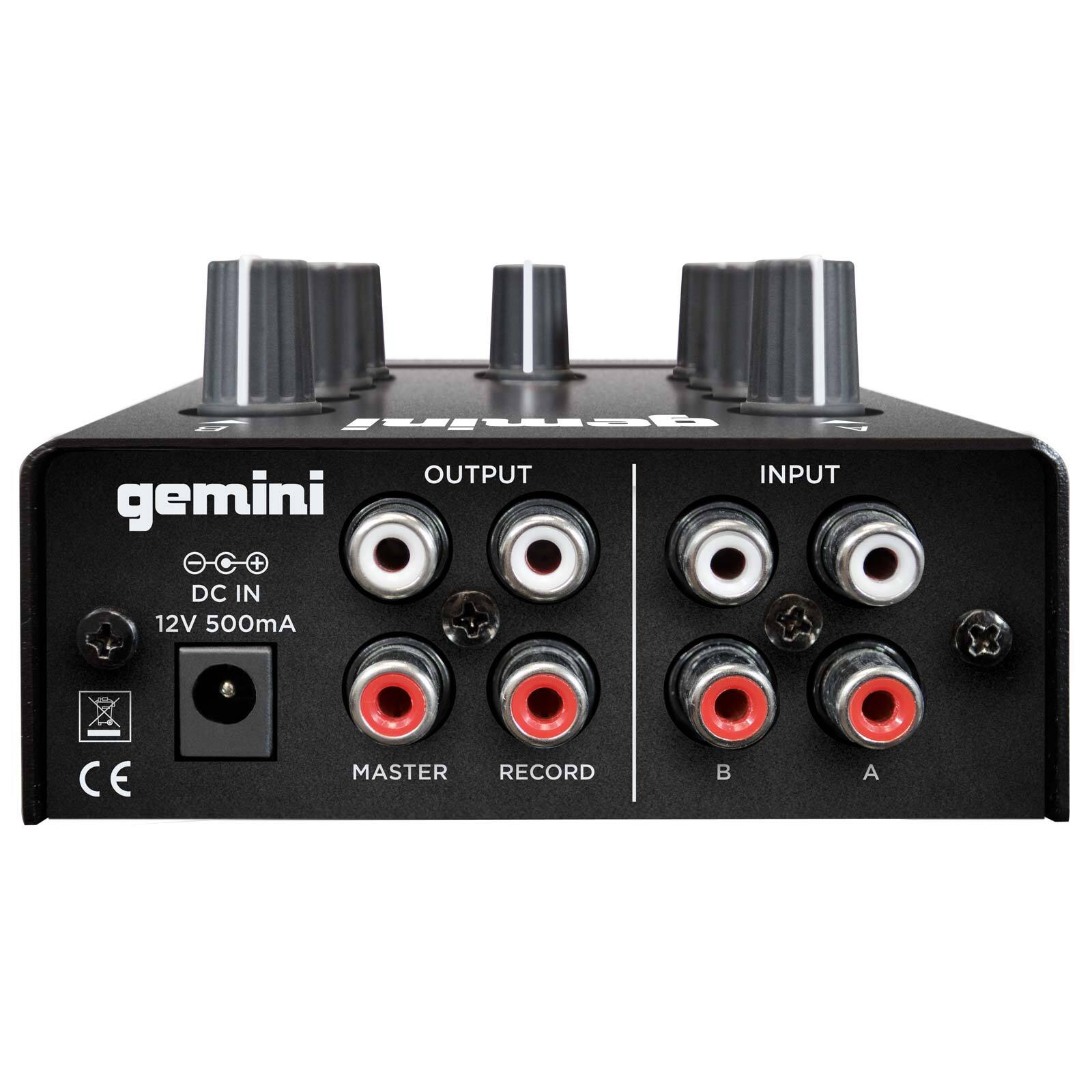 Gemini MM1 2-Channel Mic Input Compact Portable EQ DJ Mixer