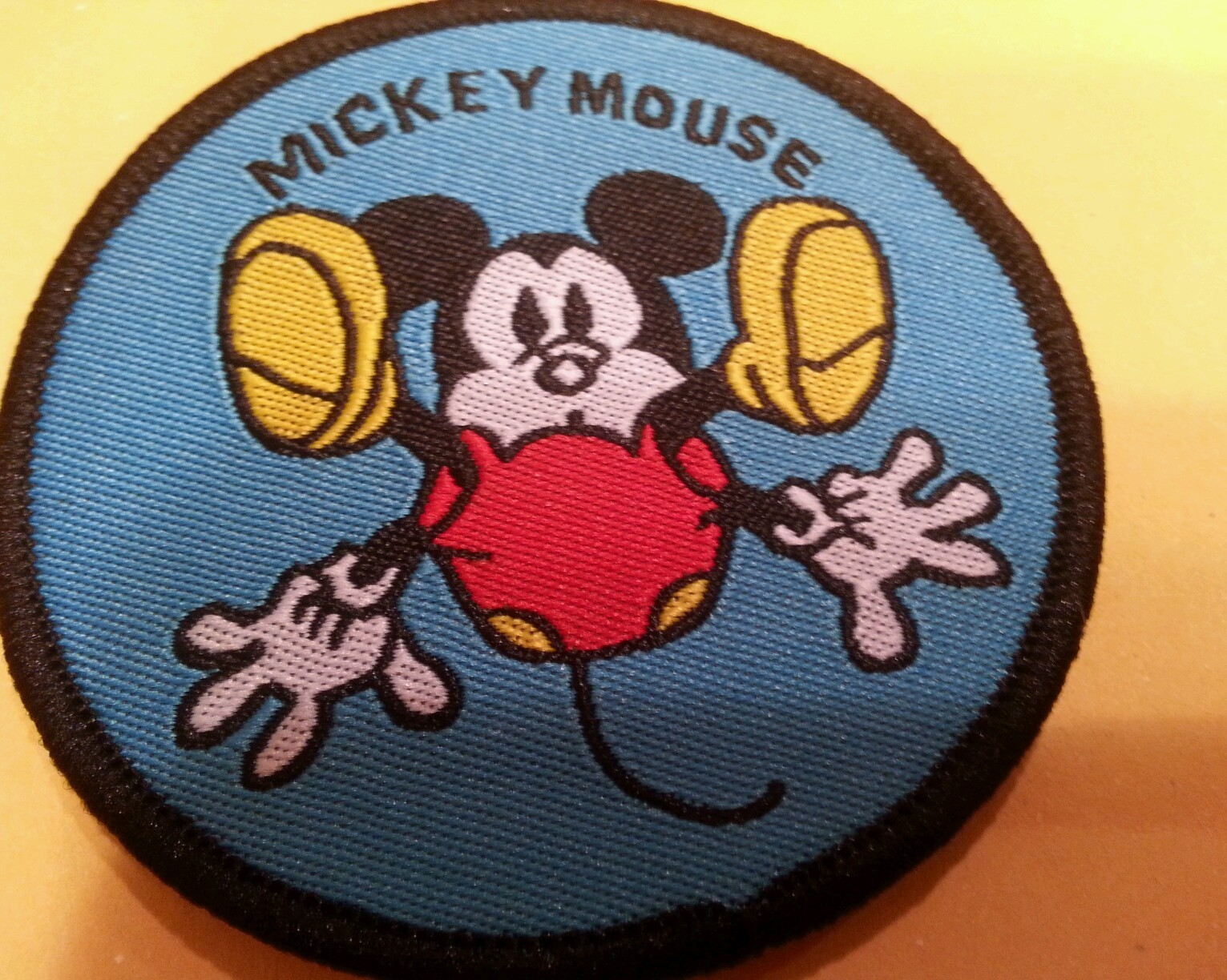 MICKEY Mouse falling  iron on patch mint never used 2.5" x 2.5"