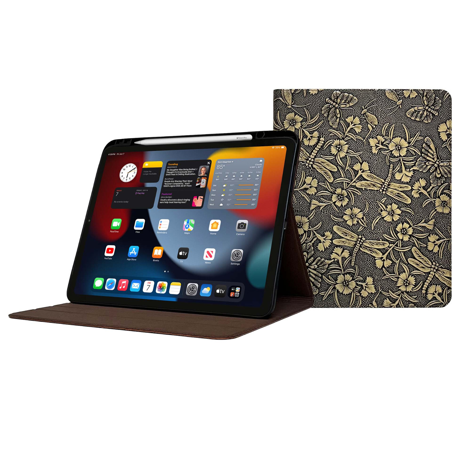 iPad Pro 11" (M5) Case - 6th Gen - 2025 - With Pencil Holder - Genuine Leather
