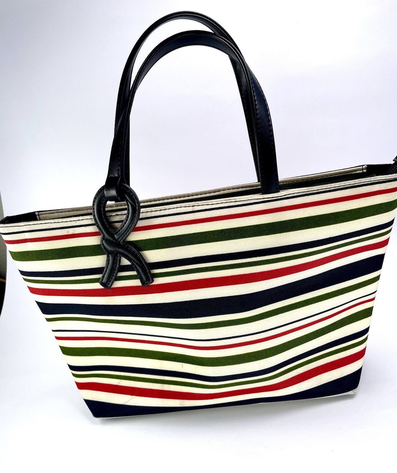 Made In ITALY Designer Brand Roberta Di Camerino Handle Bag  Striped Multi-Color