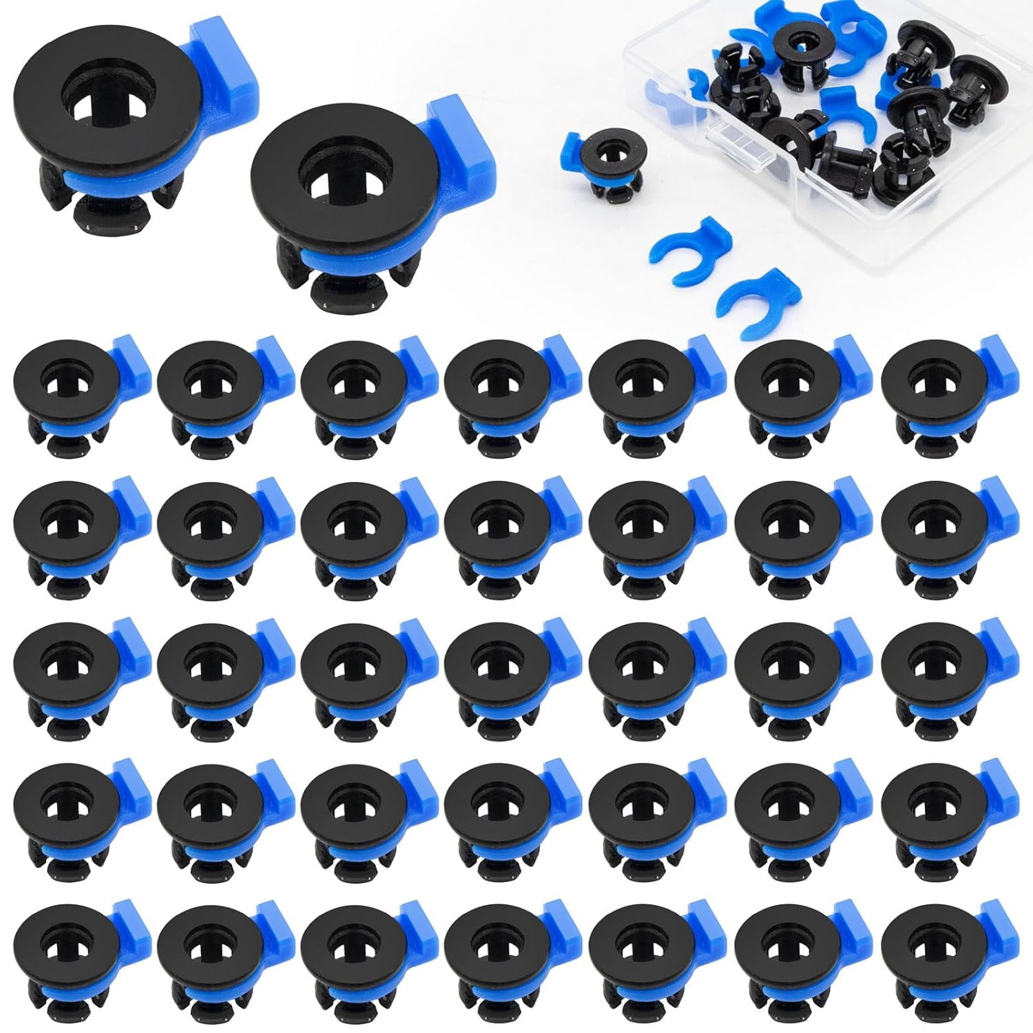 40PCS Bowden Tube Coupler Collet Clamp Clip Bowden Collet and Clip Set Plastic J