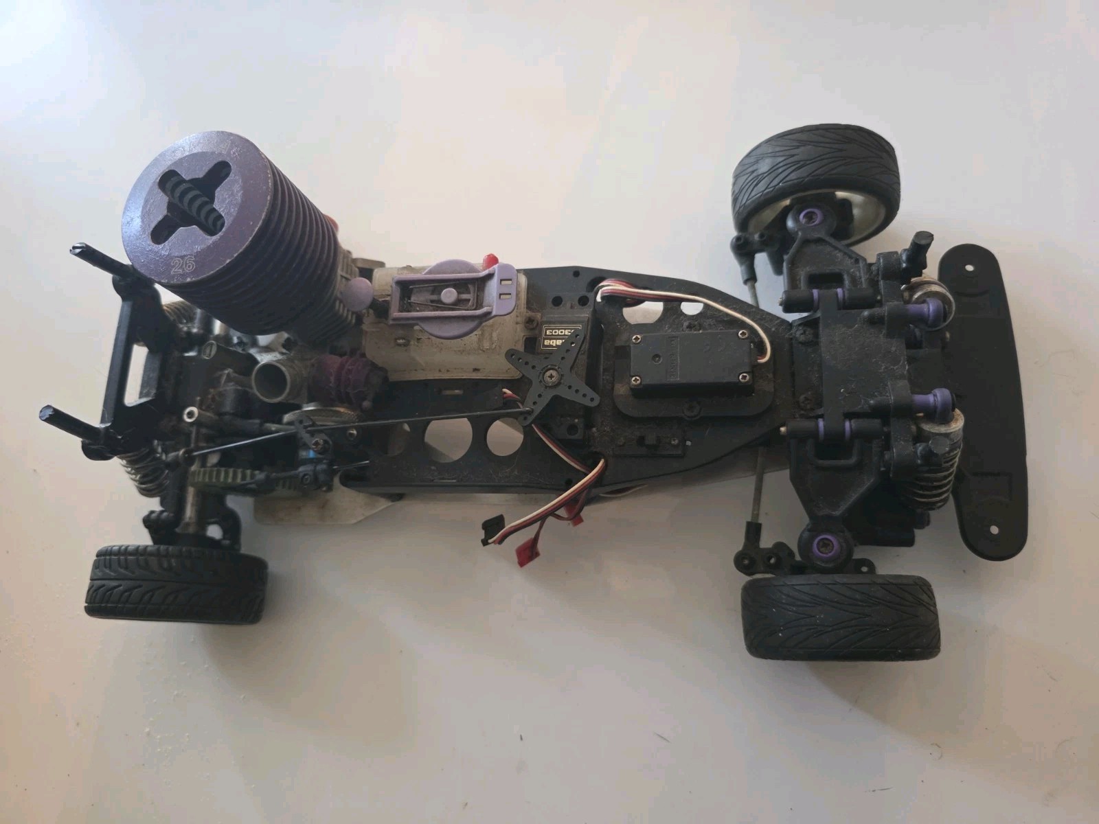 R/C Car Frame w/Novarossi 3.5 Engine MTX-4 Used Engine Parts??Barn Find Free Shp