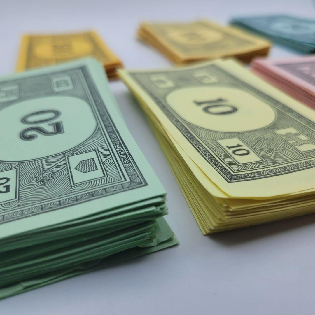 Monopoly Replacement Money Dollars Vintage 1974 Original Parts Pieces Craft