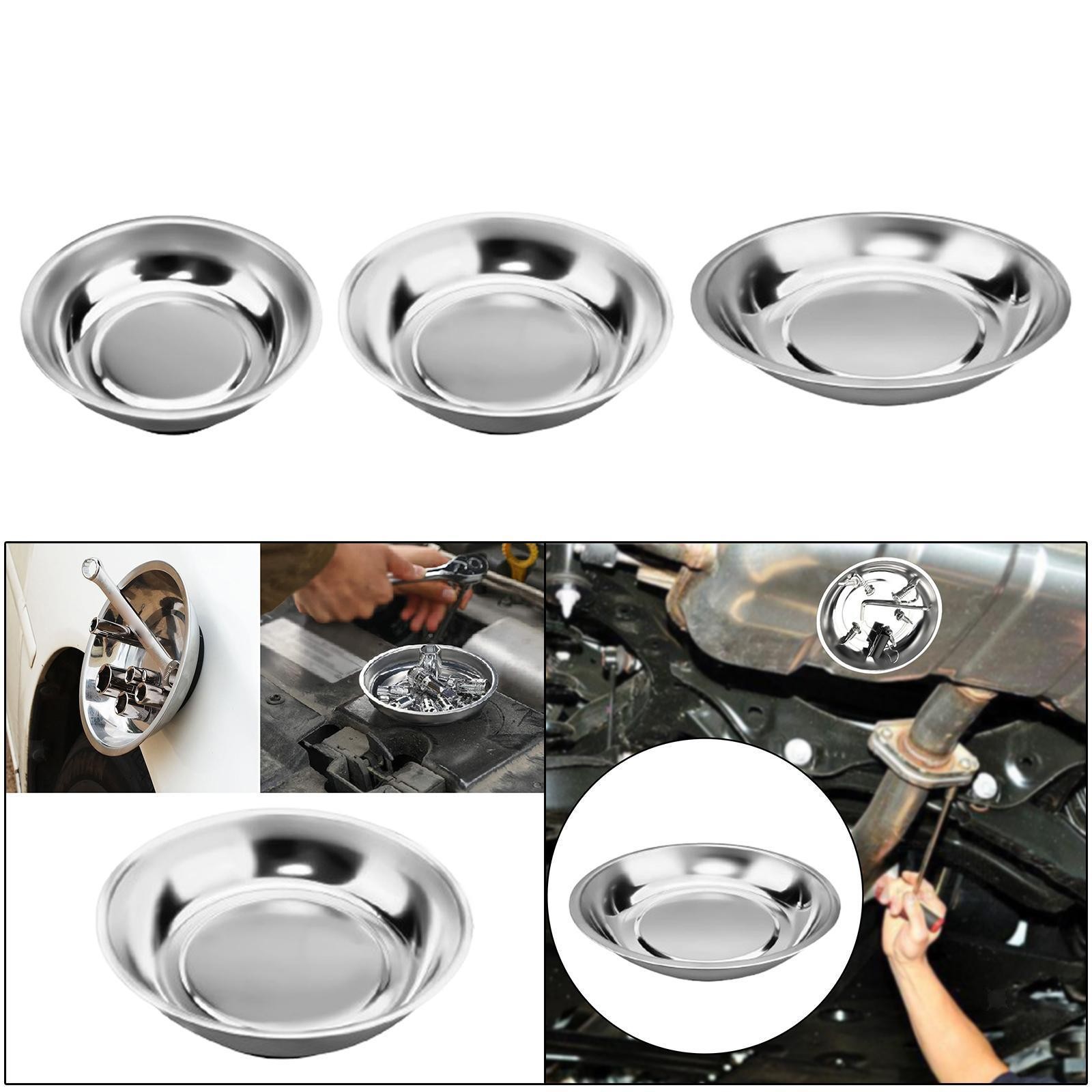 Tools Parts Tray Parts Dish Metal Collector Durability Portable Round Tray for