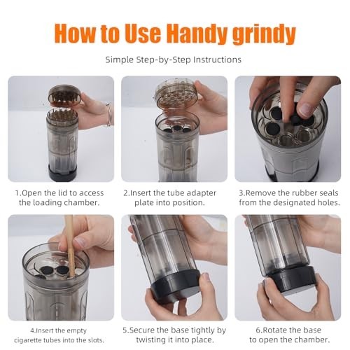 6-in-1 Pre Roll Machine & Grinder for Herbs, Spice & Tea | Cone Loader, Portable