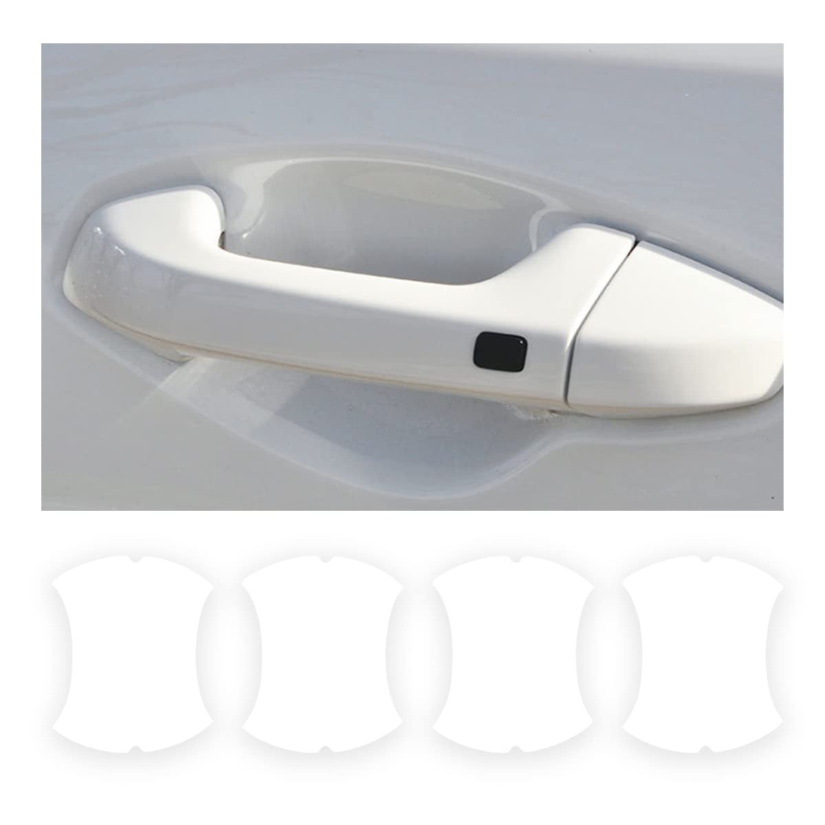 4PCS Carbon Fiber Car Door Handle Protectors, Universal 4PCS, Clear/4PCS