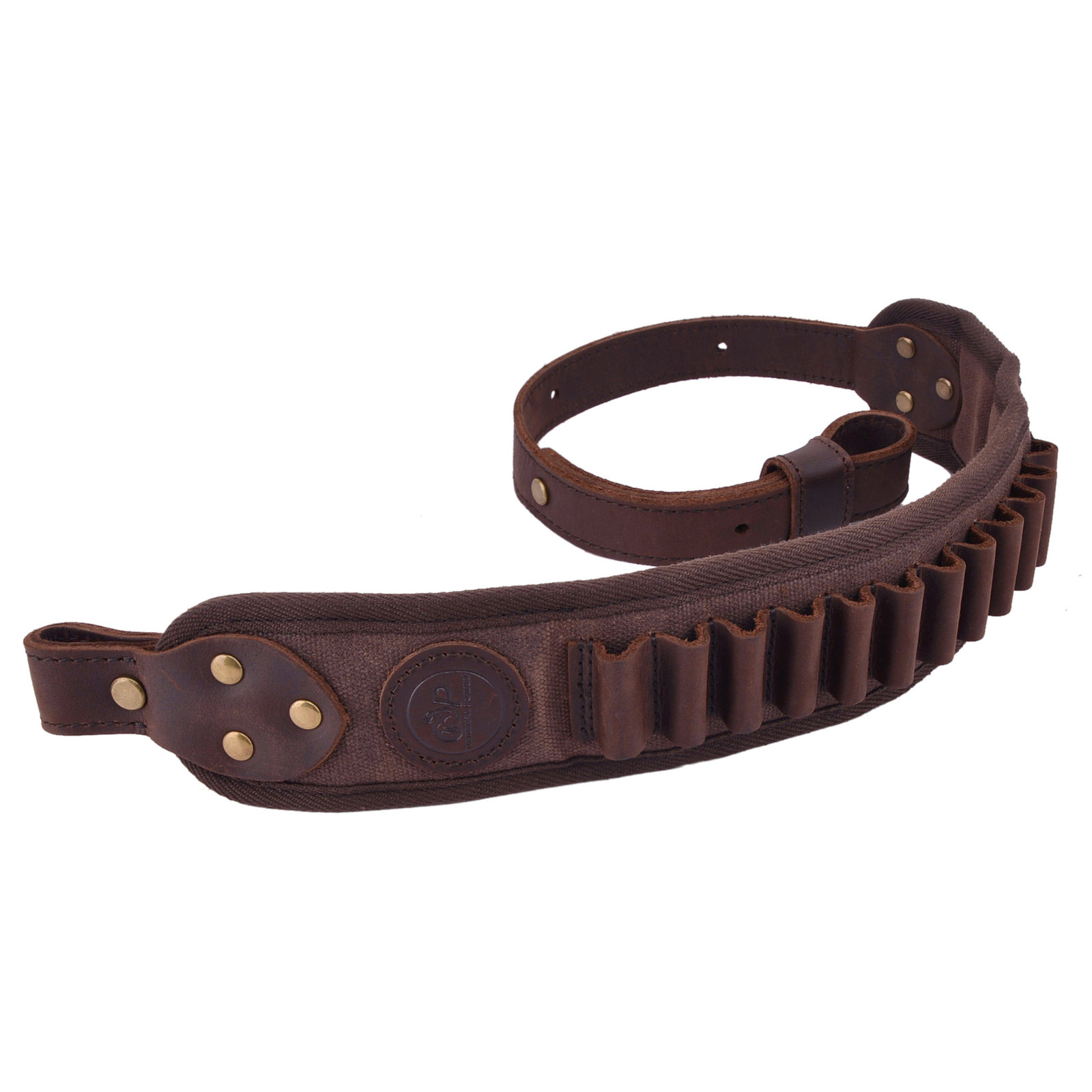 Leather Canvas Rifle Sling Shotgun Shell Slots Straps For .30/30 .308 12GA .22LR