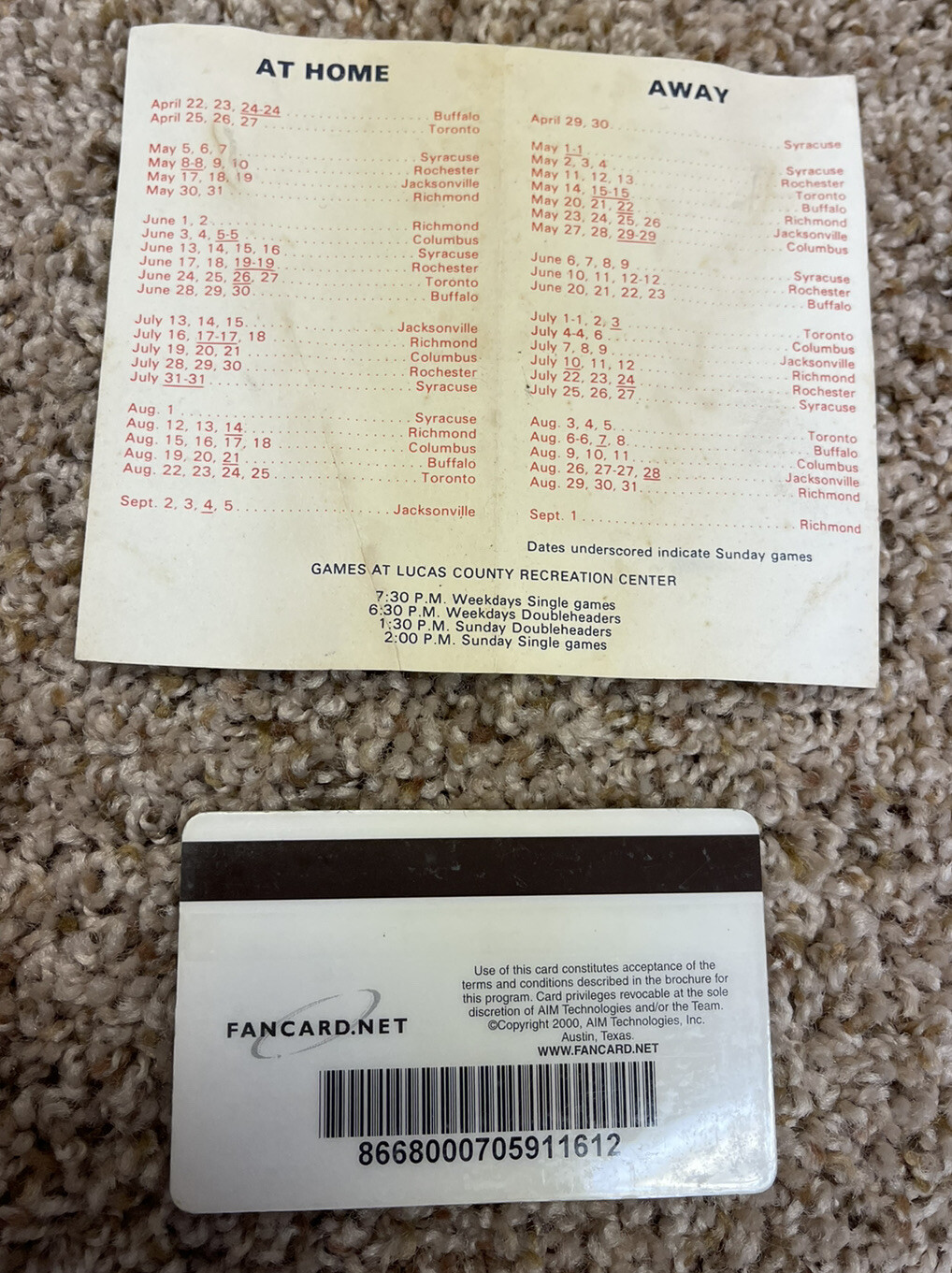 Vintage Toledo Mud Hens 1966 Schedule & Misc Ticket Lot 1993-2001