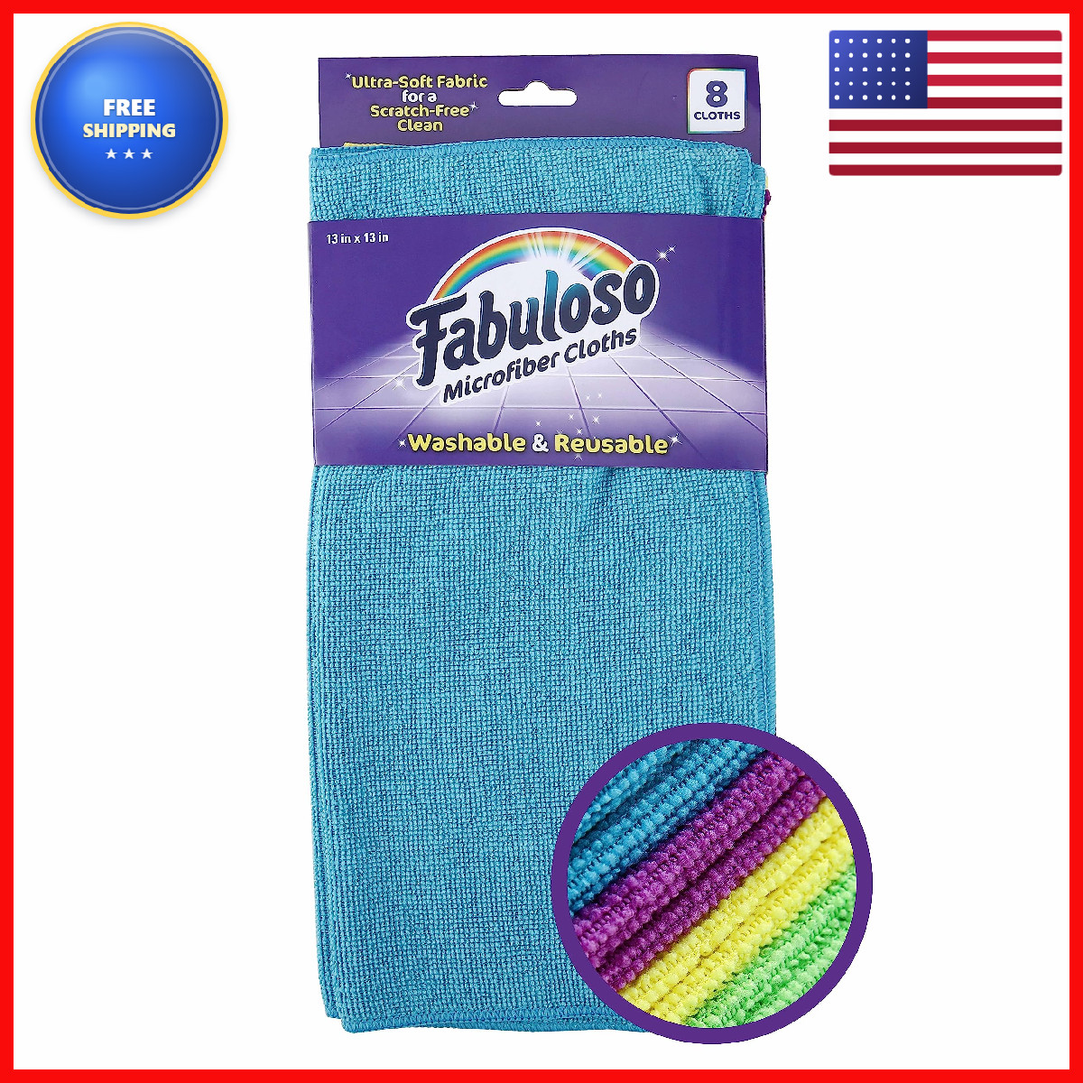 Fabuloso Microfiber Cleaning Cloths For Car Lint-Free Scratch-Free Rags For