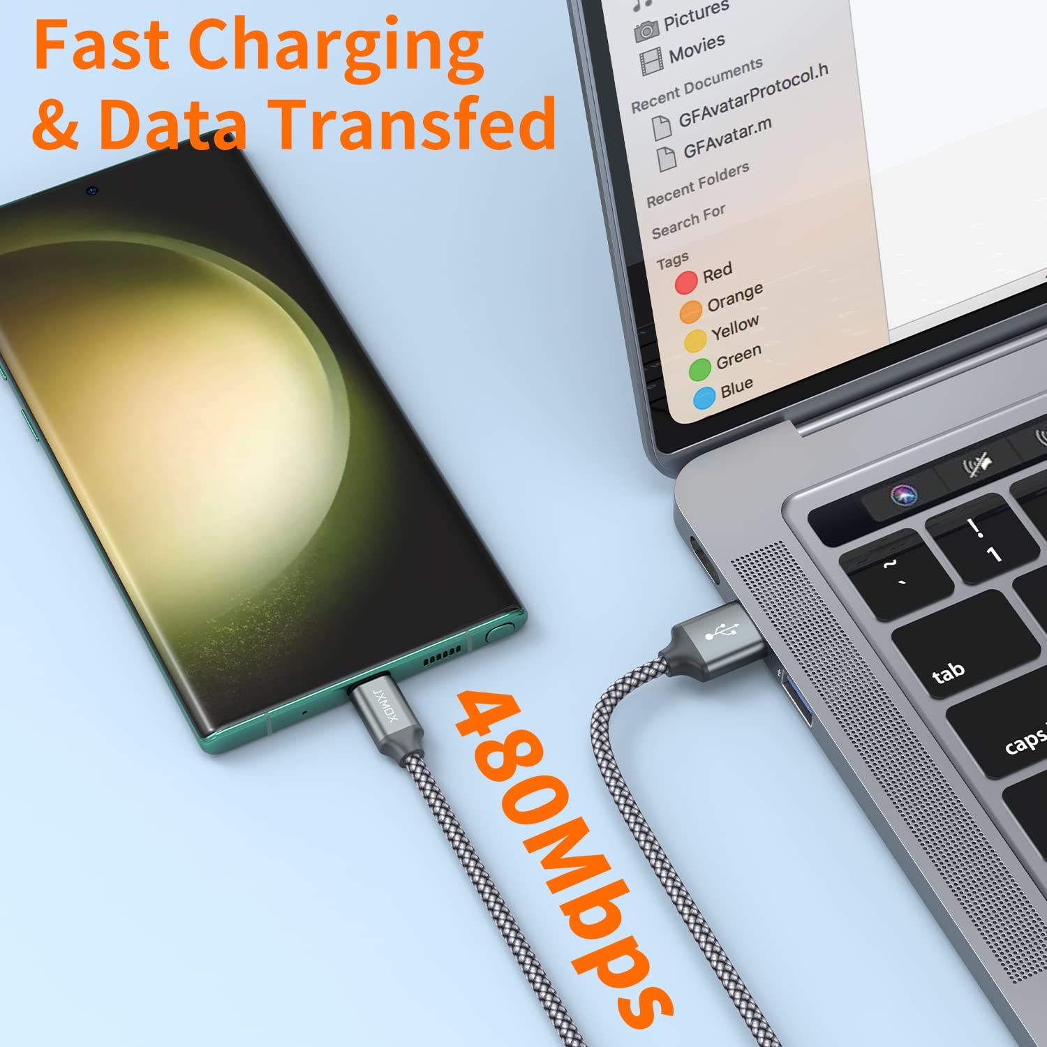USB Type C Cable USB A to USB C 3A Fast Charging (3.3ft 2 Pack) Braided Charge