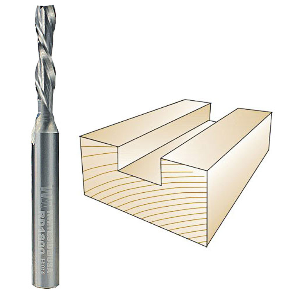 Whiteside Spiral Downcut Bit, 1/4 in. SH x 3/16 in. CD x 3/4 in. CL