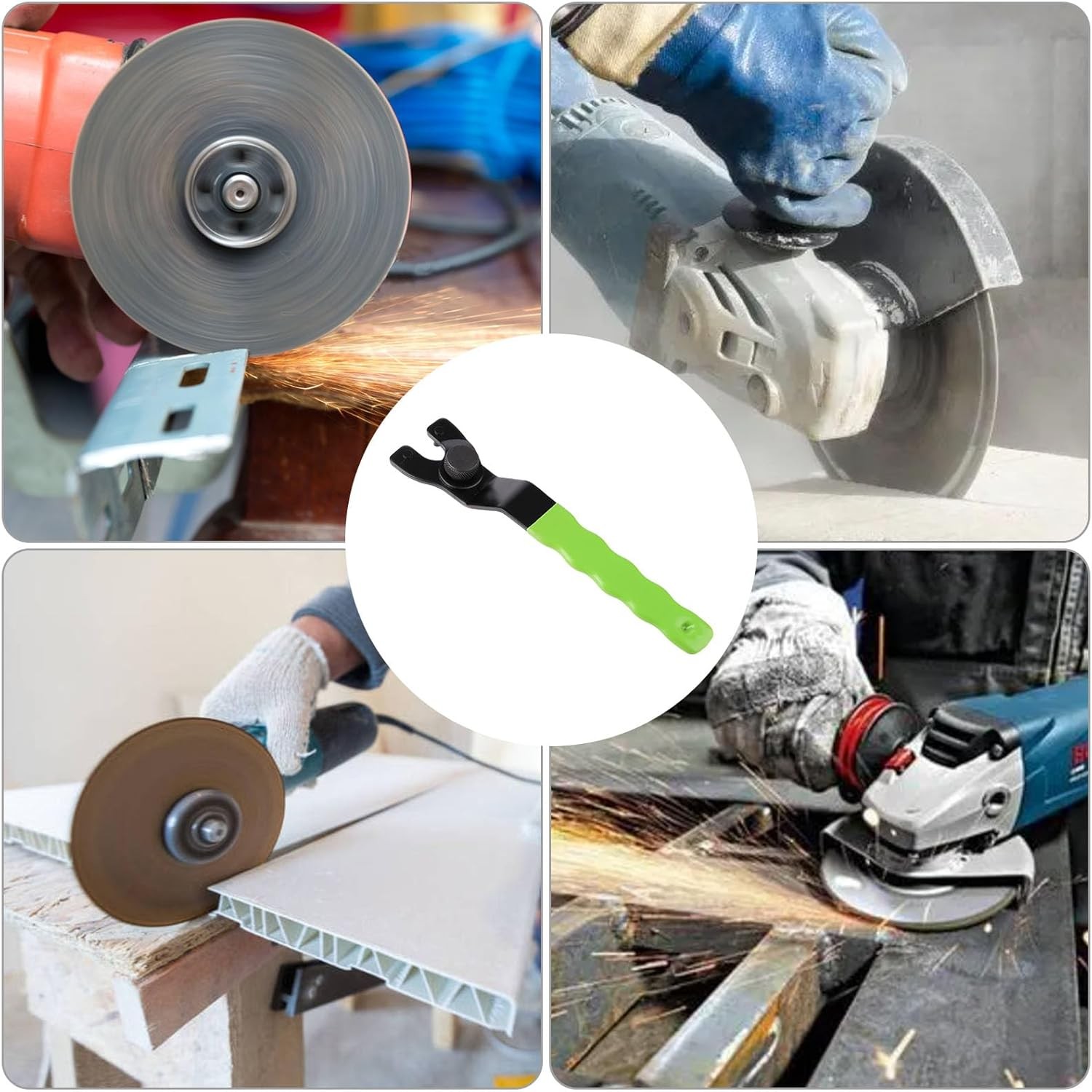 Adjustable Pin Wrench for Angle Grinder Machine,Grinder Spanner ​Wrench (Green