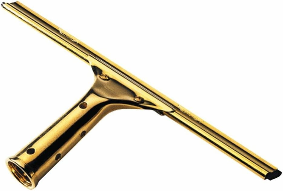 10018 Solid Brass Window Squeee, 18-Inch, Yellow