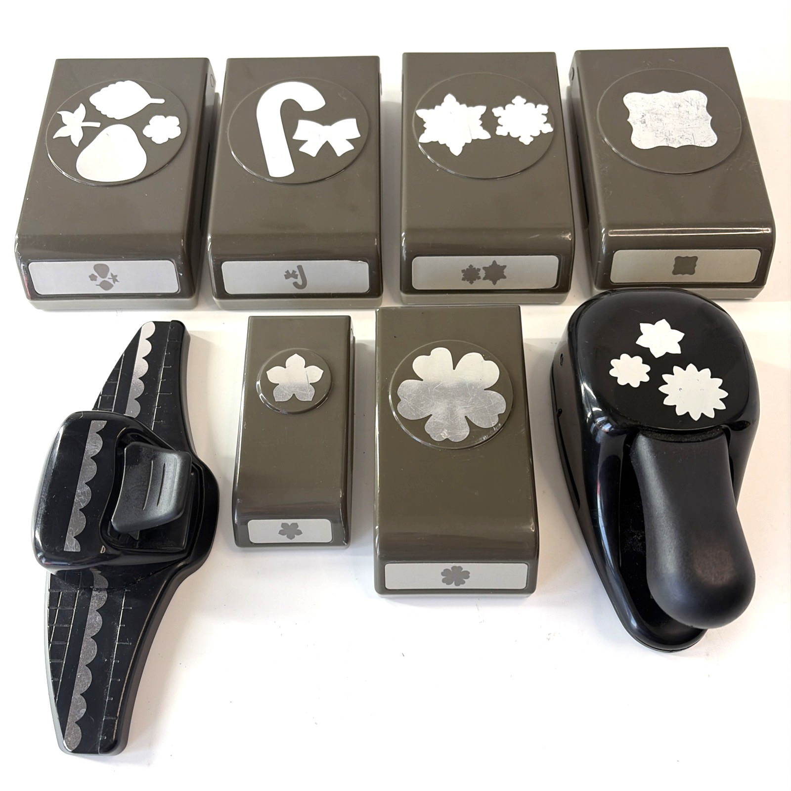 Stampin' Up Paper Punch Lot of 8 Retired Border Flower Holiday Craft Tools