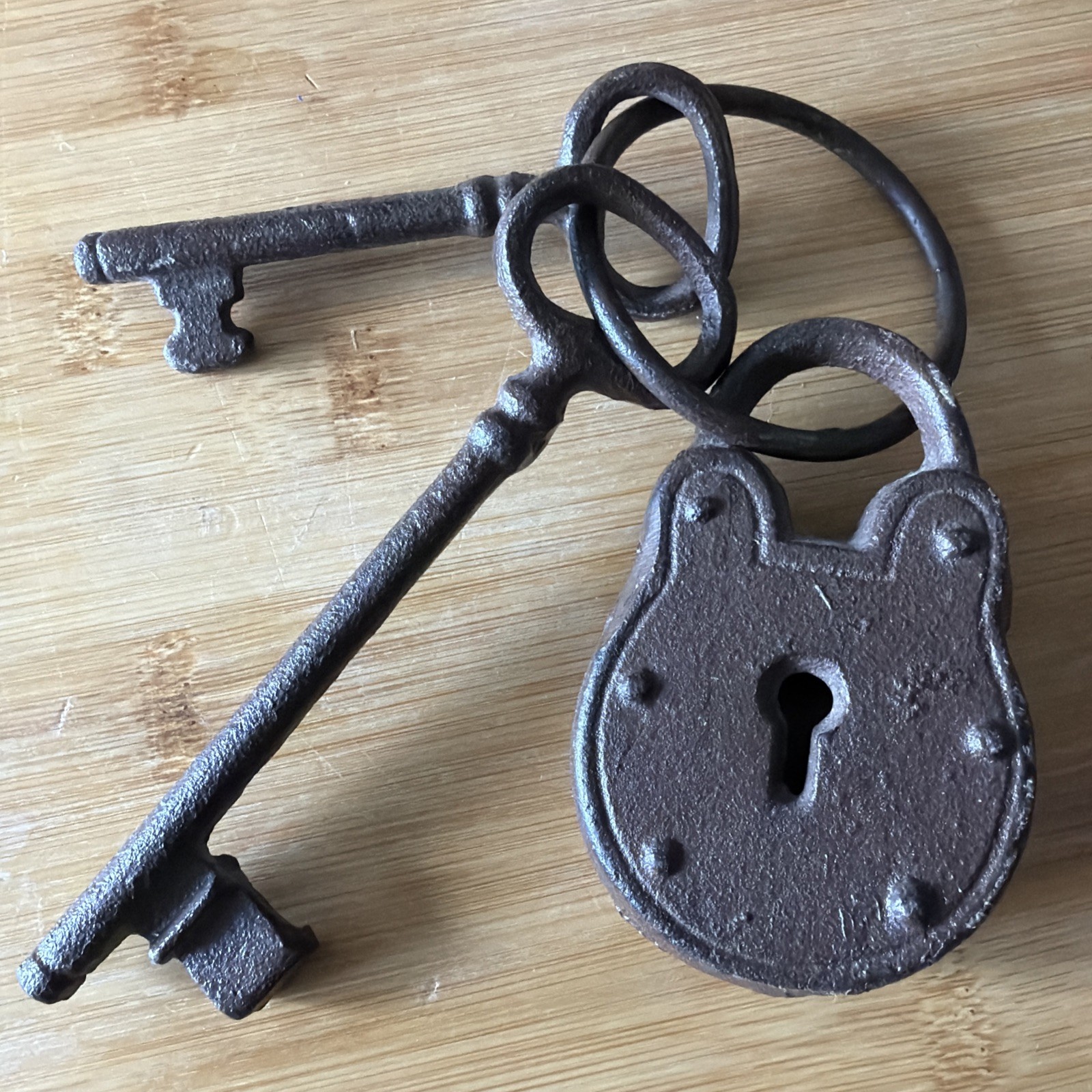 Old West Jail Keys w/ Padlock Bronze Skeleton Full Size Collectable (Replica)