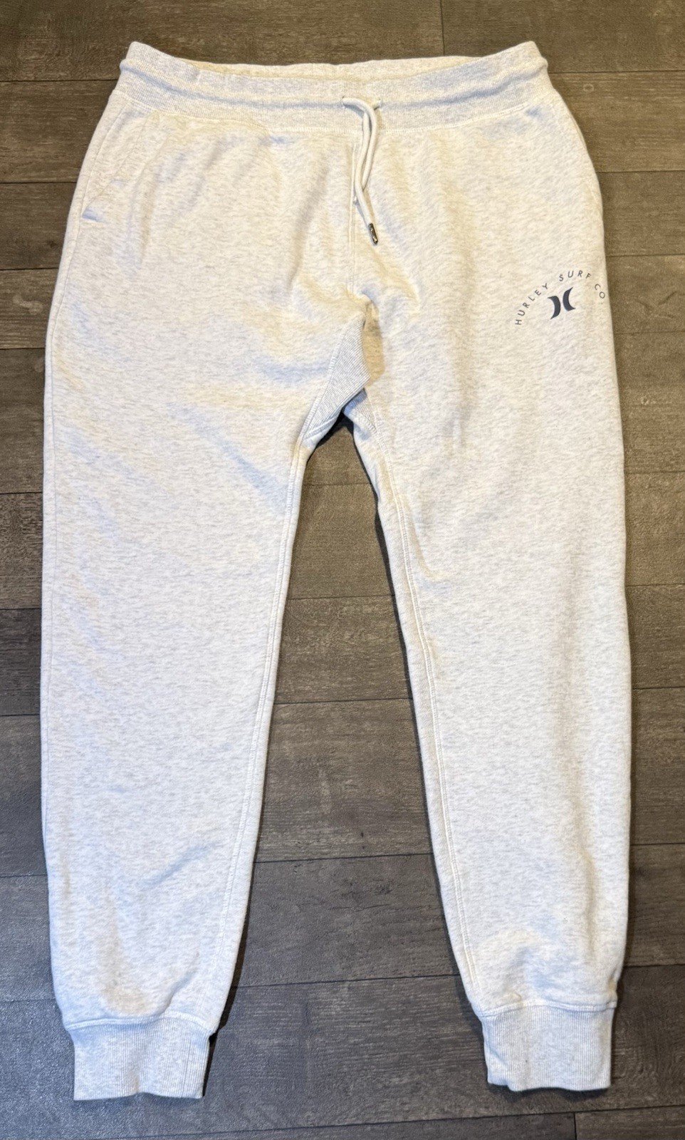 Hurley Gray Fleece Jogger Pants Men's Size L Drawstring Pockets