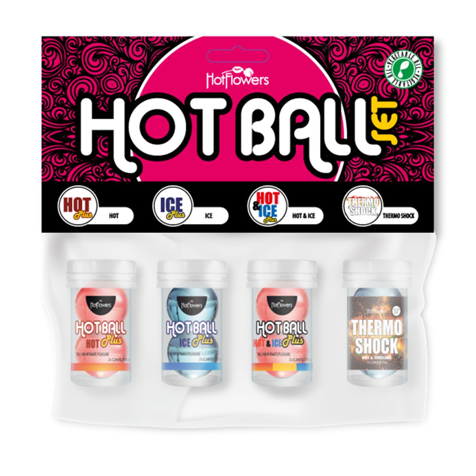 Hot Flowers Hot Ball Set - Hot & Ice, Hot, Ice, Thermo Shock - Set with 4 packs