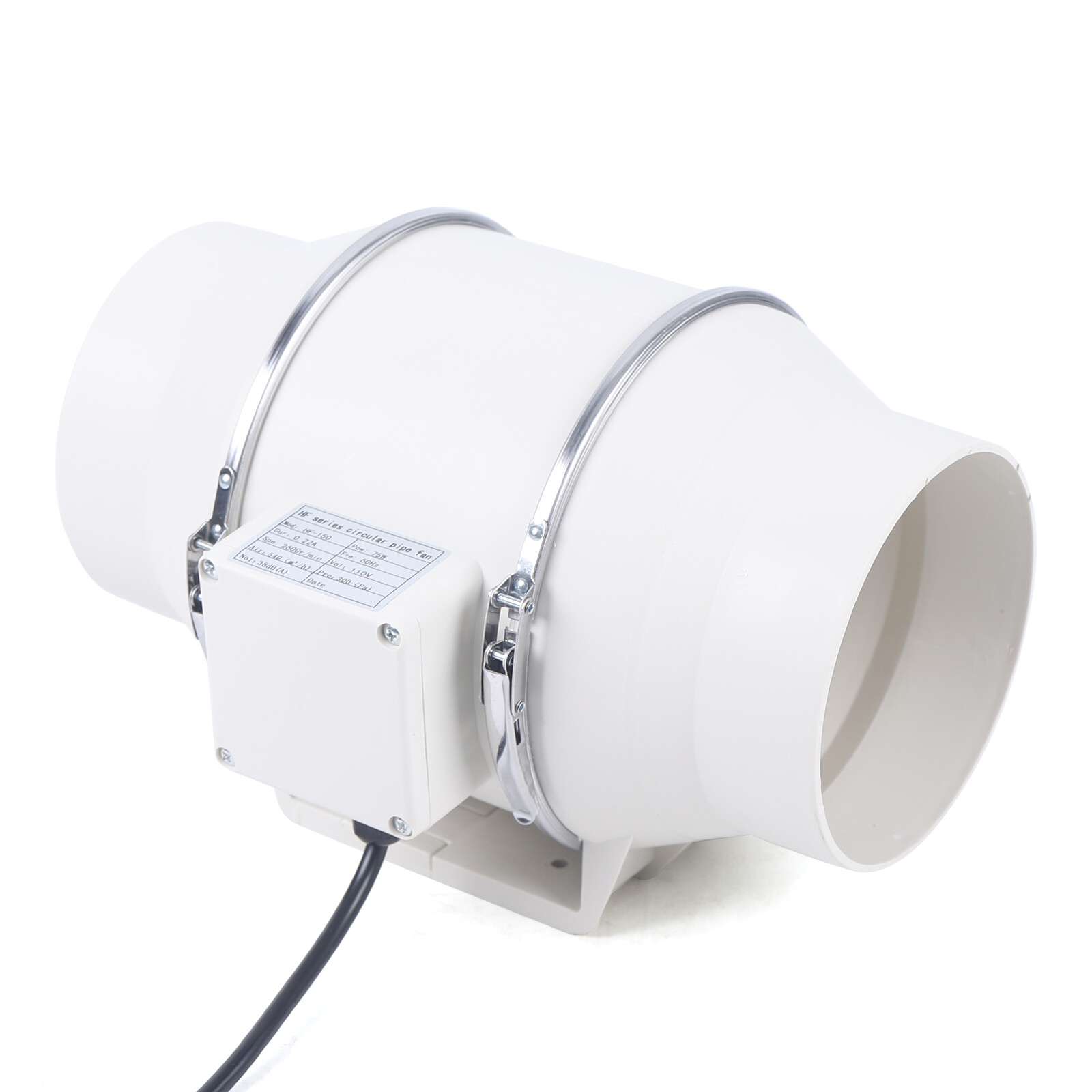 6 Inch Duct Fan High Efficiency Inline Fan Mixed Flow Ventilation System Exhaust