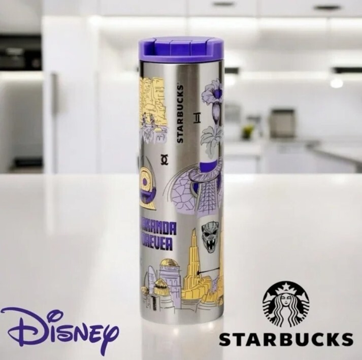 Disney Parks Starbucks Marvel WAKANDA Forever Stainless Steel Tumbler 16 oz New!