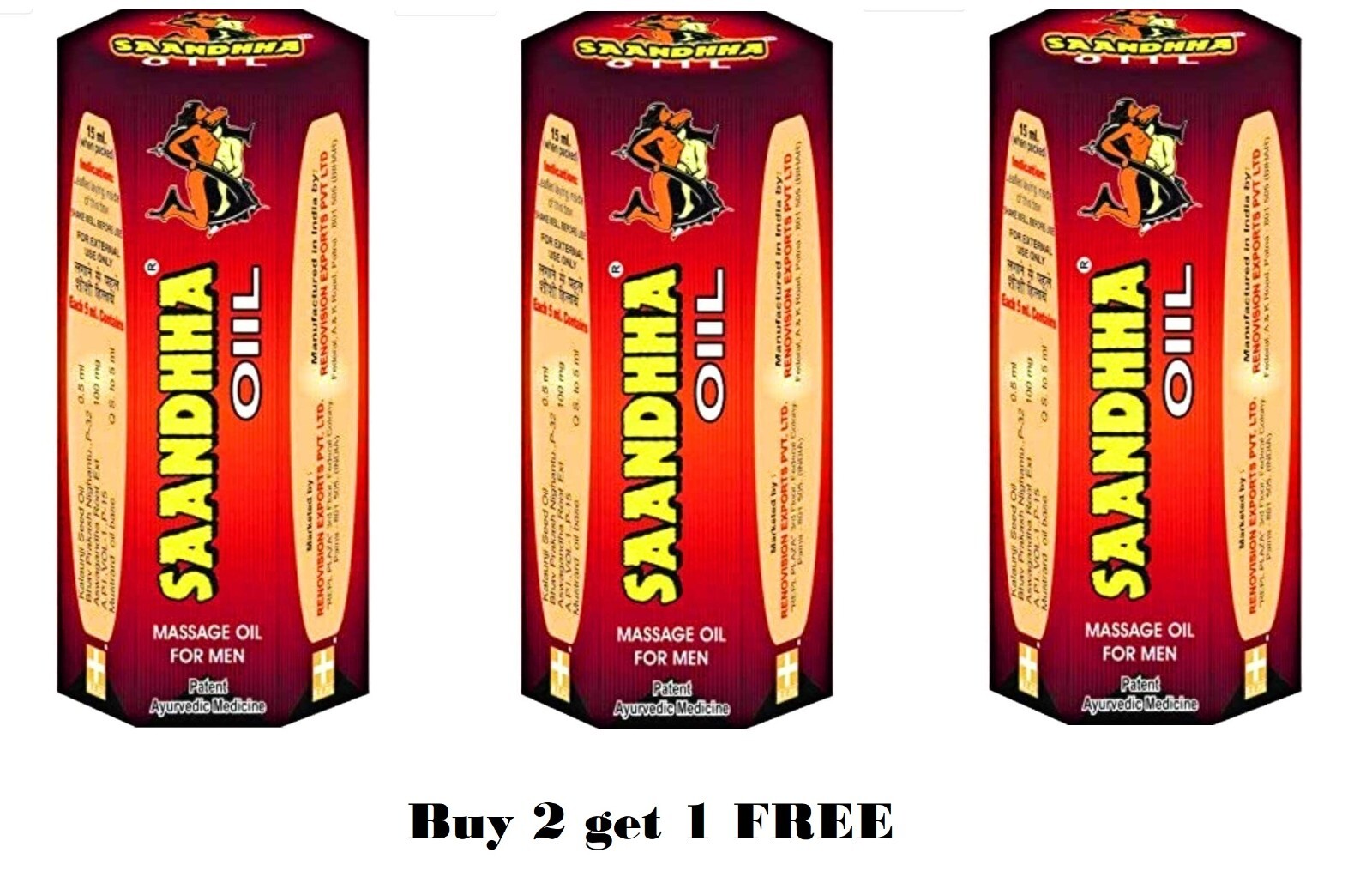 Buy 2 Get 1 Free - REPL SAANDHHA ® Oil (Sanda Oil) herbal product for men
