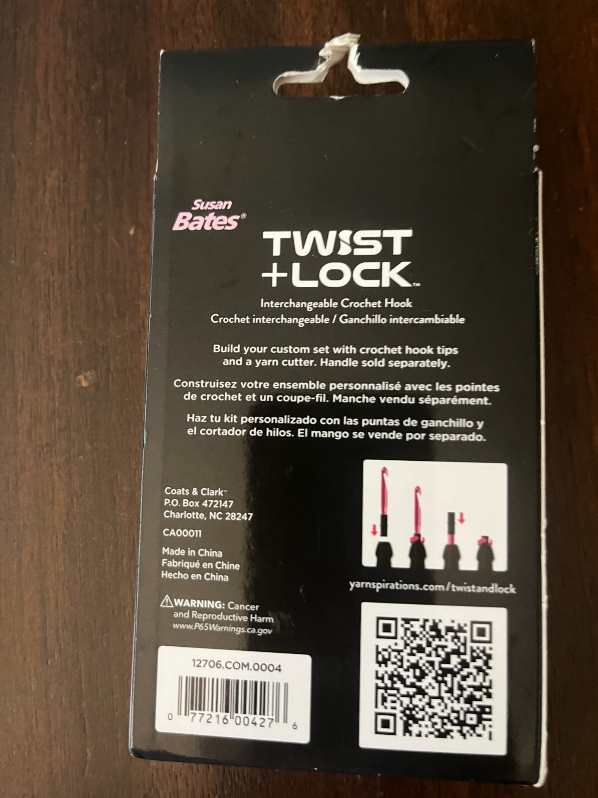 Susan Bates Twist + Lock Intchg Crochet Hook Component Set-Sizes H8/5mm and K10.