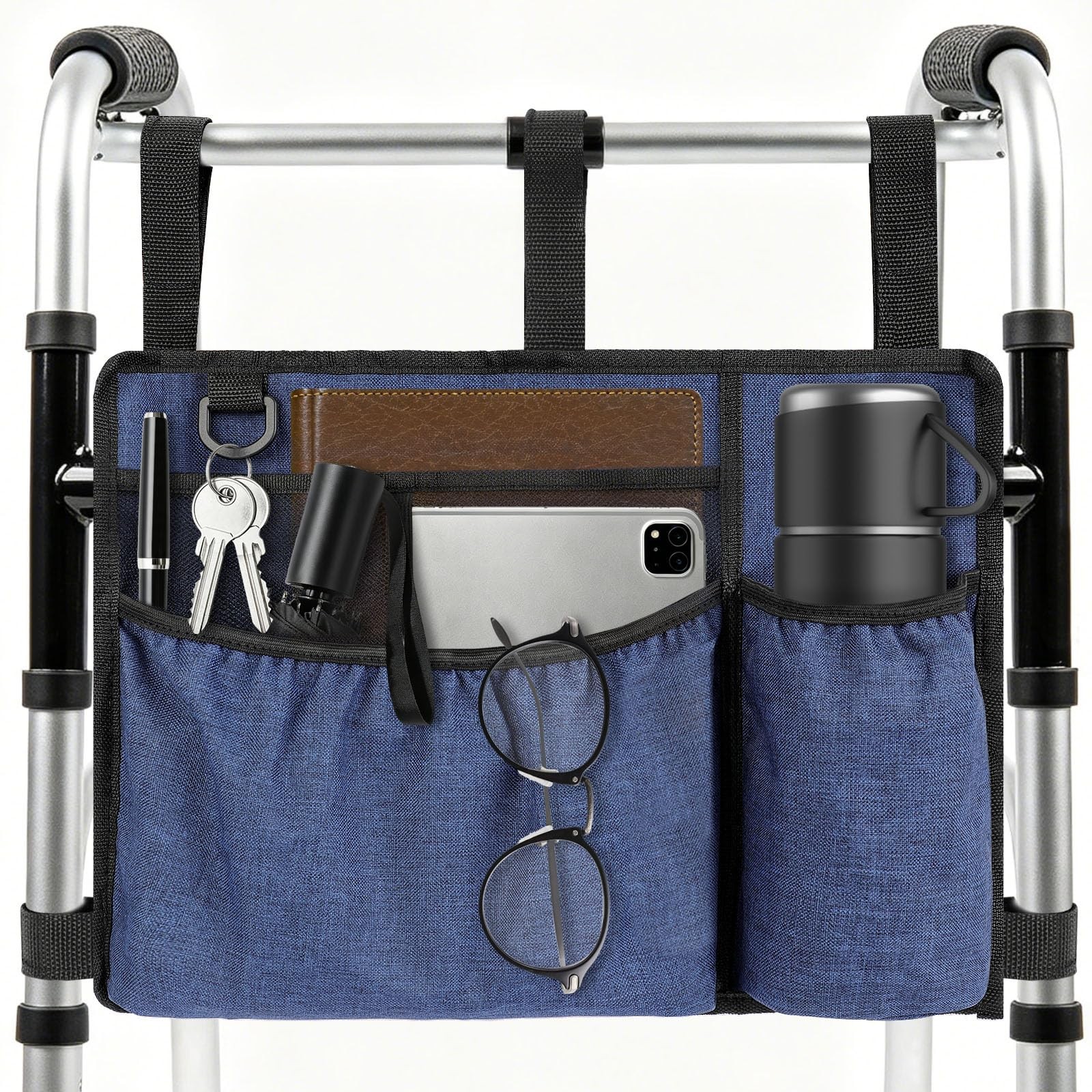 Walker Bag with Cup Holder for Folding Walker, Waterproof Pouch for Walker