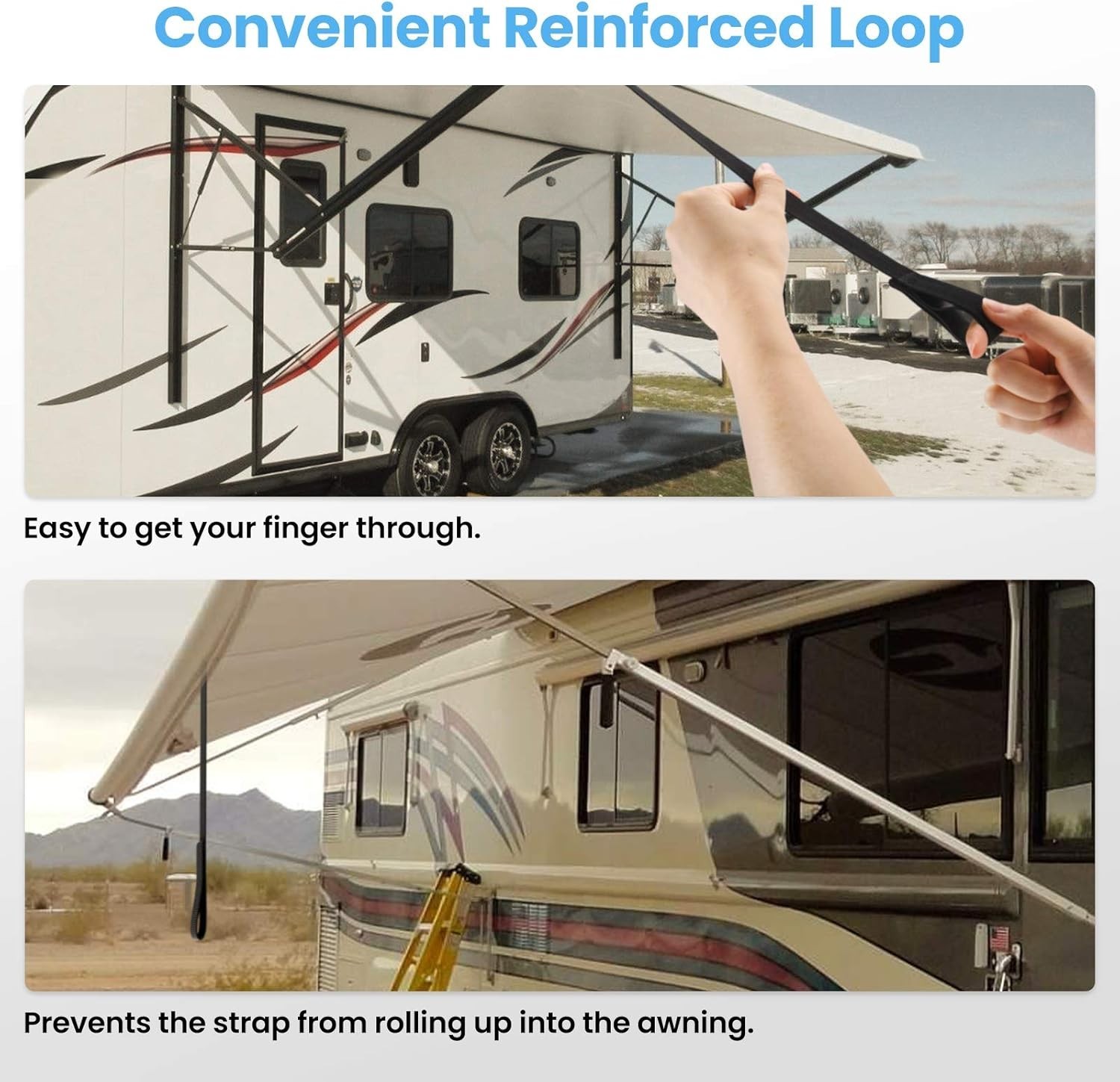 RV Awning Pull Straps 9.8FT Camper Awning Pull Down Straps Replacement, 2 Pack