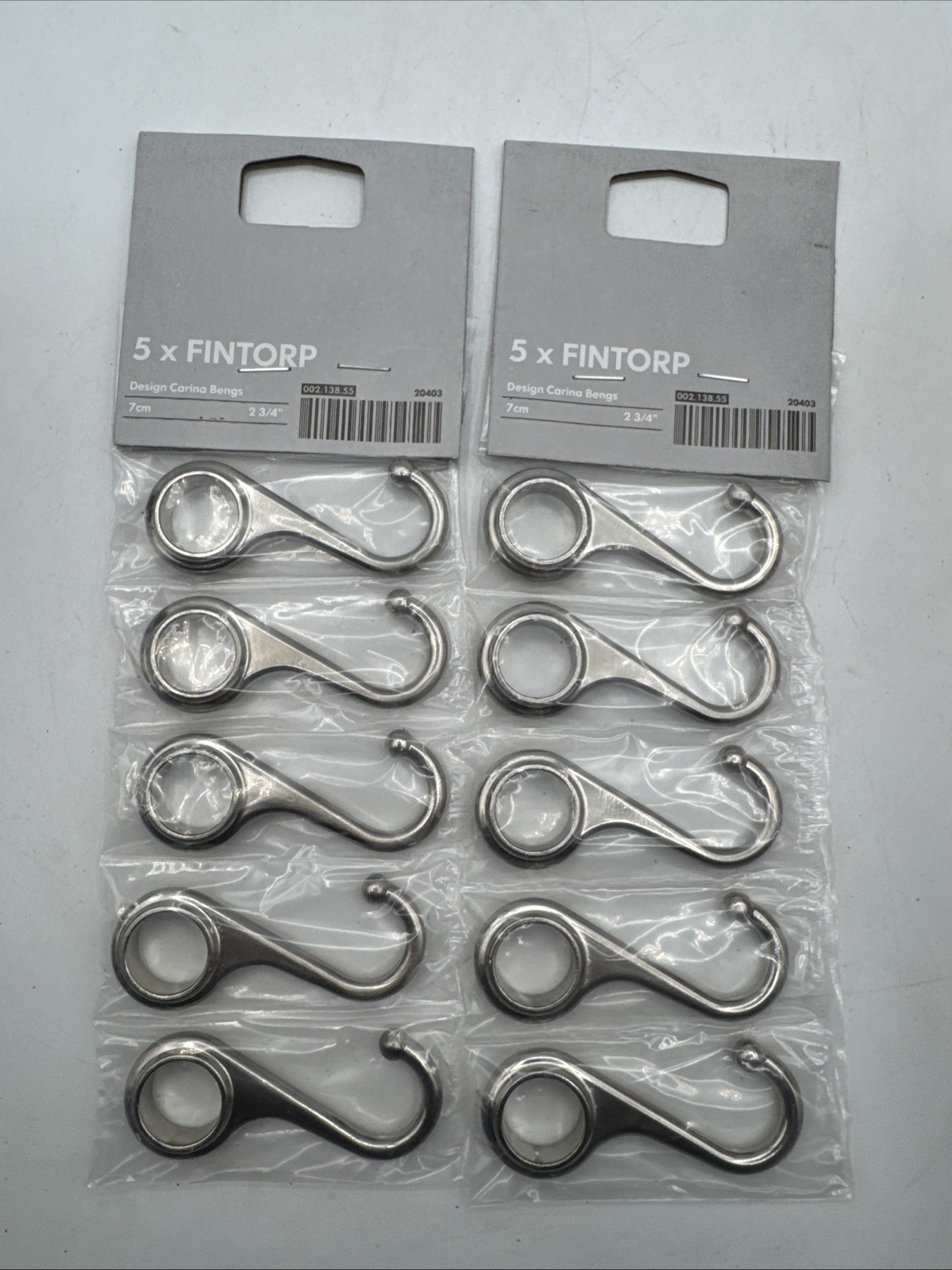 Lot of 2 - IKEA 5 Pack Fintorp Silver Design Carina Bengs 3” (7cm) 002.138.55