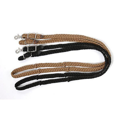 Tough1 Deluxe Knotted Cord Roping Reins Pink