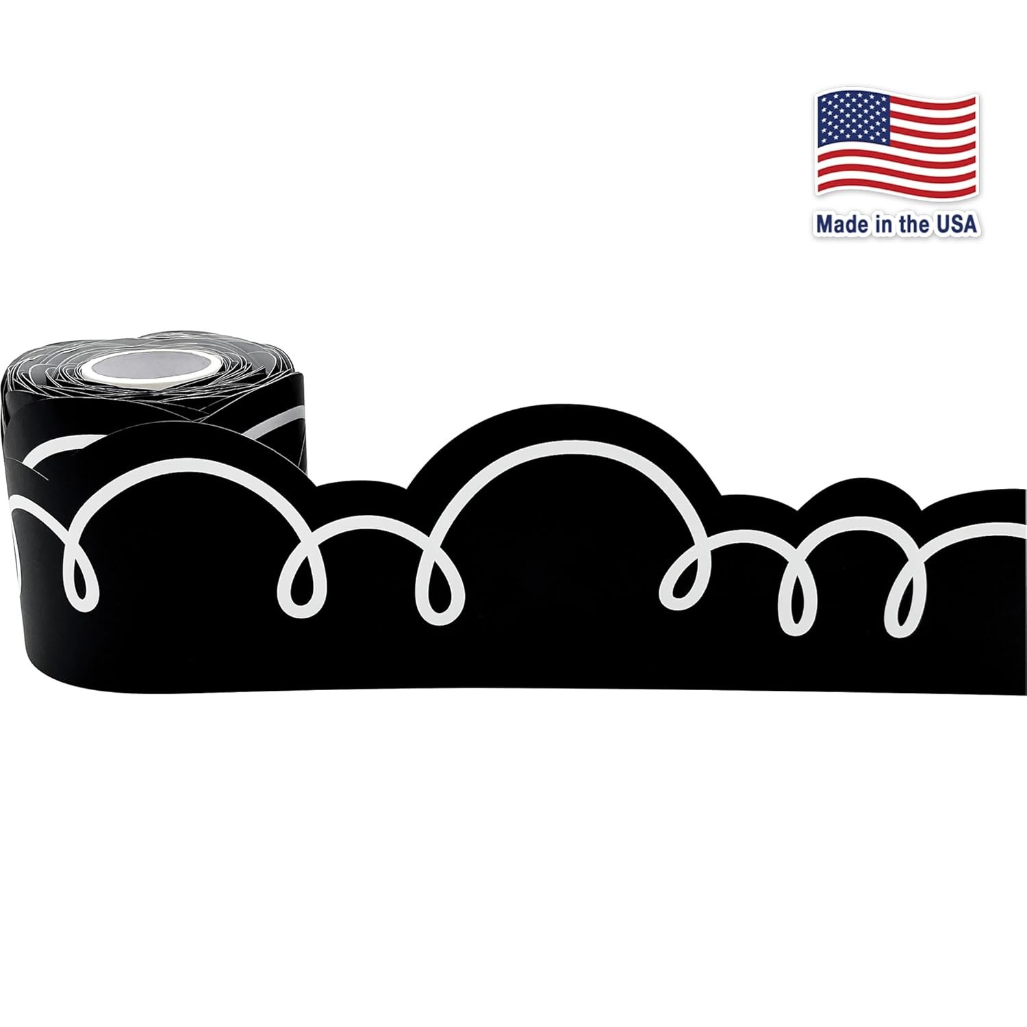 Teacher Created Resources Black/White Squiggles Border Trim - 50ft