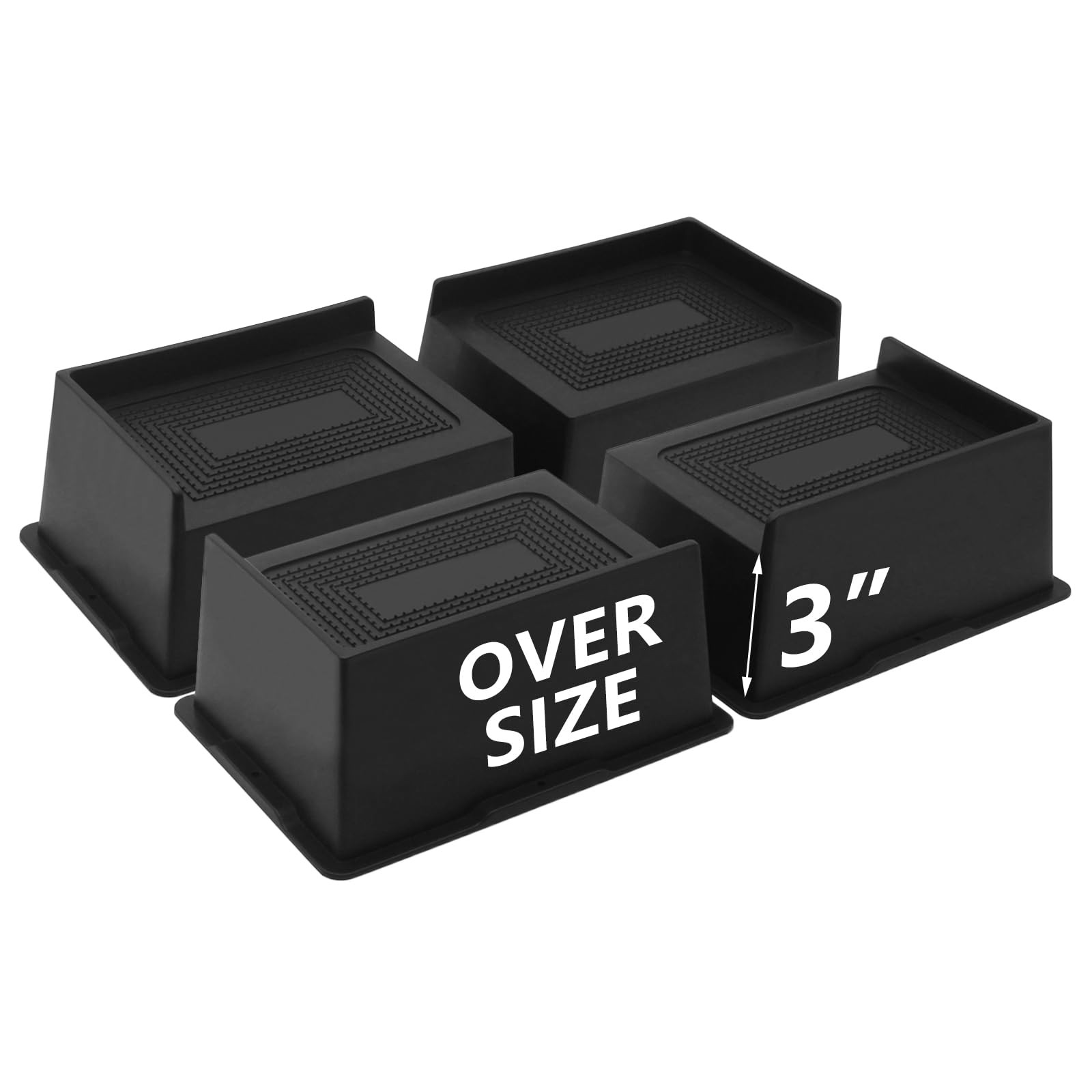 4 PK 3 Inch Bed Risers Heavy Duty Furniture Lifts For Couch Sofa Desk Twin