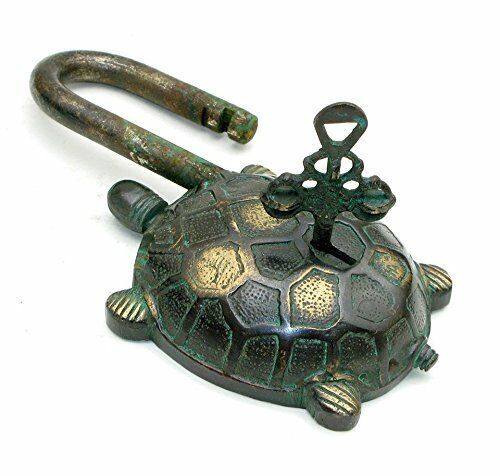Handmade Vintage Style Tortoise shape Padlock with 2 Key Working Functional