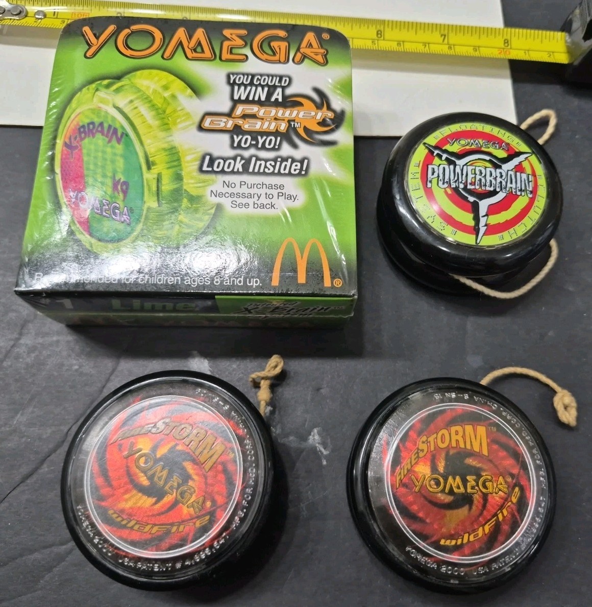 90’s VTG Yo-yo Lot Of 4 Yomega Fire Storm Fireball & Power Brain