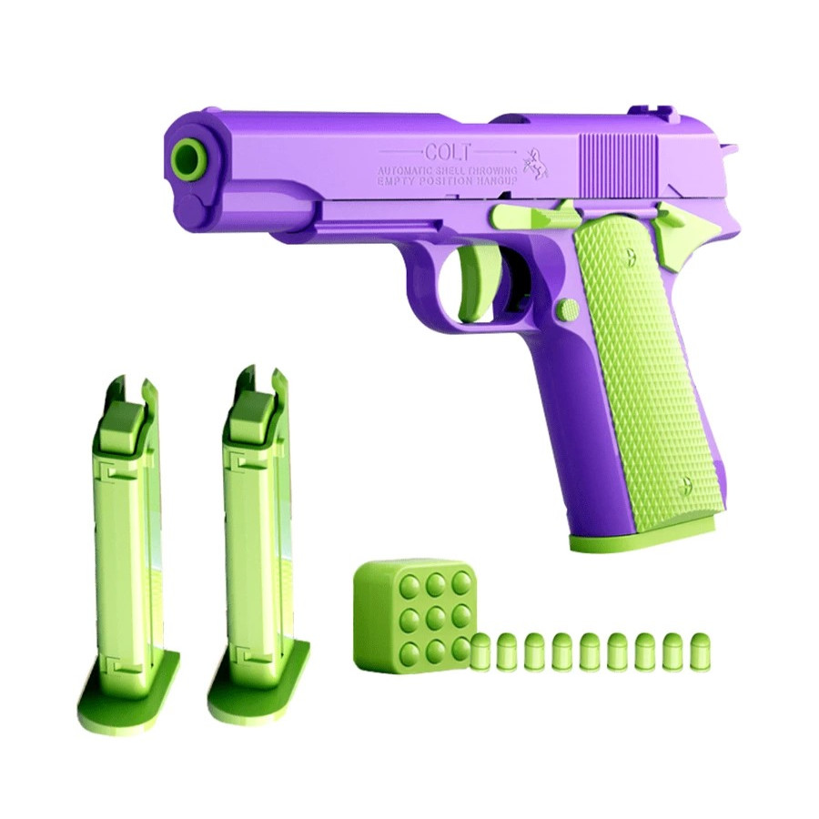 1911 Colt Toy Gun Pistol Soft Bullet Shell Ejecting Foam Dart Blaster EVA Semi